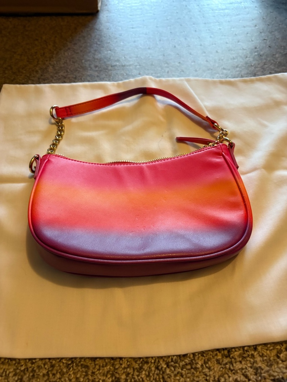 INC ombré faux  leather chain strap women’s mini clutch shoulder bag